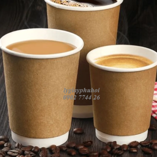Ly giấy kraft 18oz 520ml 2 lớp